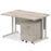 Impulse 1400mm Cantilever Straight Desk With Mobile Pedestal Workstations Dynamic Office Solutions Grey Oak 2 Drawer Silver