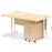 Impulse 1400mm Cantilever Straight Desk With Mobile Pedestal Workstations Dynamic Office Solutions Maple 2 Drawer White
