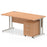 Impulse 1400mm Cantilever Straight Desk With Mobile Pedestal Workstations Dynamic Office Solutions Oak 3 Drawer Silver