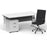 Impulse 1600mm Cantilever Straight Desk With Mobile Pedestal and Ezra Black Executive Chair Impulse Bundles Dynamic Office Solutions White White 2