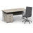 Impulse 1600mm Cantilever Straight Desk With Mobile Pedestal and Ezra Grey Executive Chair Impulse Bundles Dynamic Office Solutions Grey Oak Silver 3