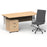 Impulse 1600mm Cantilever Straight Desk With Mobile Pedestal and Ezra Grey Executive Chair Impulse Bundles Dynamic Office Solutions Maple White 2
