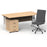 Impulse 1600mm Cantilever Straight Desk With Mobile Pedestal and Ezra Grey Executive Chair Impulse Bundles Dynamic Office Solutions Maple White 3