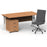 Impulse 1600mm Cantilever Straight Desk With Mobile Pedestal and Ezra Grey Executive Chair Impulse Bundles Dynamic Office Solutions Oak White 3