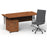Impulse 1600mm Cantilever Straight Desk With Mobile Pedestal and Ezra Grey Executive Chair Impulse Bundles Dynamic Office Solutions Walnut White 2