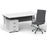 Impulse 1600mm Cantilever Straight Desk With Mobile Pedestal and Ezra Grey Executive Chair Impulse Bundles Dynamic Office Solutions White White 3