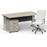 Impulse 1600mm Cantilever Straight Desk With Mobile Pedestal and Ezra White Executive Chair Impulse Bundles Dynamic Office Solutions Grey Oak Silver 2