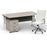 Impulse 1600mm Cantilever Straight Desk With Mobile Pedestal and Ezra White Executive Chair Impulse Bundles Dynamic Office Solutions Grey Oak White 3
