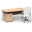 Impulse 1600mm Cantilever Straight Desk With Mobile Pedestal and Ezra White Executive Chair Impulse Bundles Dynamic Office Solutions Maple Silver 2