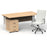 Impulse 1600mm Cantilever Straight Desk With Mobile Pedestal and Ezra White Executive Chair Impulse Bundles Dynamic Office Solutions Maple White 3
