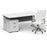 Impulse 1600mm Cantilever Straight Desk With Mobile Pedestal and Ezra White Executive Chair Impulse Bundles Dynamic Office Solutions White Silver 2