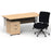 Impulse 1800mm Cantilever Straight Desk With Mobile Pedestal and Chiro Medium Back Black Operator Chair Impulse Bundles Dynamic Office Solutions Maple White 2