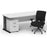 Impulse 1800mm Cantilever Straight Desk With Mobile Pedestal and Chiro Medium Back Black Operator Chair Impulse Bundles Dynamic Office Solutions White Black 2