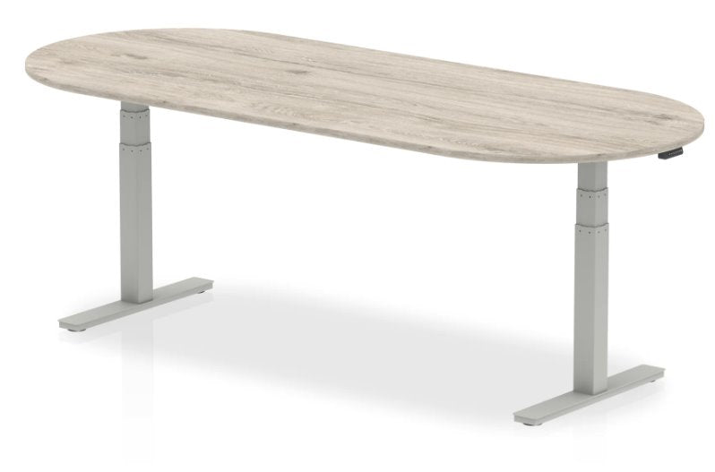 Impulse Height Adjustable Boardroom Table Boardroom and Conference Tables Dynamic Office Solutions Grey Oak 1800x1000 Silver