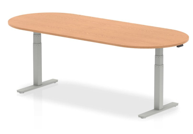 Impulse Height Adjustable Boardroom Table Boardroom and Conference Tables Dynamic Office Solutions Oak 1800x1000 Silver
