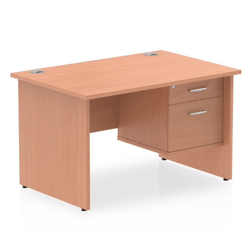 Impulse Panel End Straight Desk With Fixed Pedestal Workstations Dynamic Office Solutions BEECH 1200 2 Drawer
