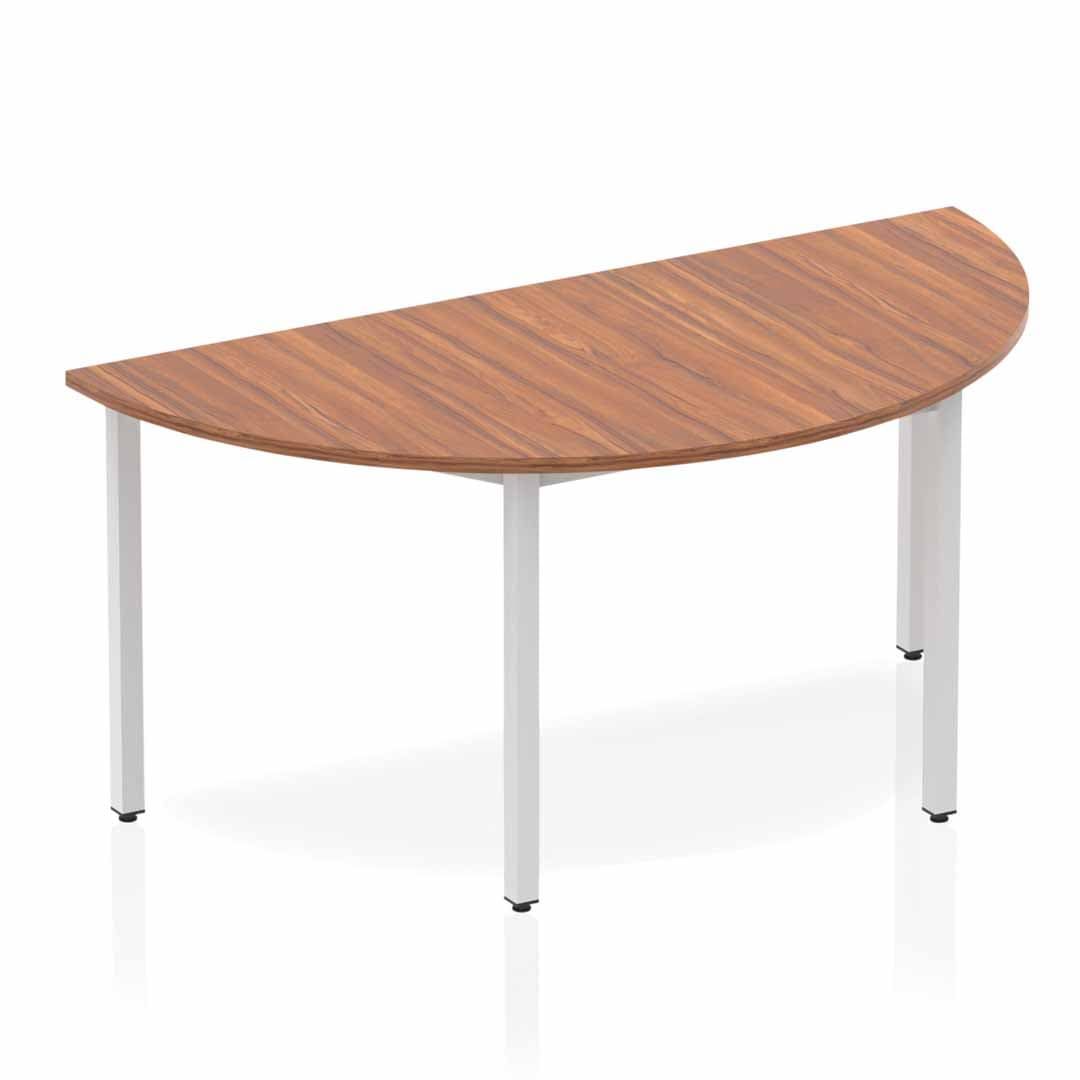 Impulse Semi-Circle Table Box Frame Leg - Grey Oak Shaped Tables Dynamic Office Solutions Walnut 1600