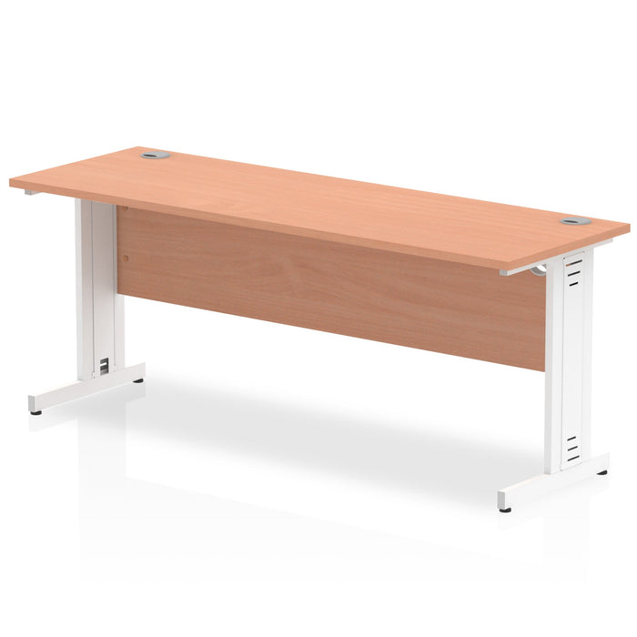 Impulse Slimline Desk Cable Managed Leg - Grey Oak Desks Dynamic Office Solutions Beech White 1800mm x 600mm