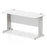 Impulse Slimline Desk Cable Managed Leg - Grey Oak Desks Dynamic Office Solutions White Silver 1400mm x 600mm