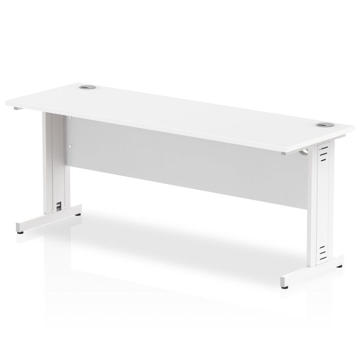 Impulse Slimline Desk Cable Managed Leg - Maple Desks Dynamic Office Solutions White White 1800mm x 600mm
