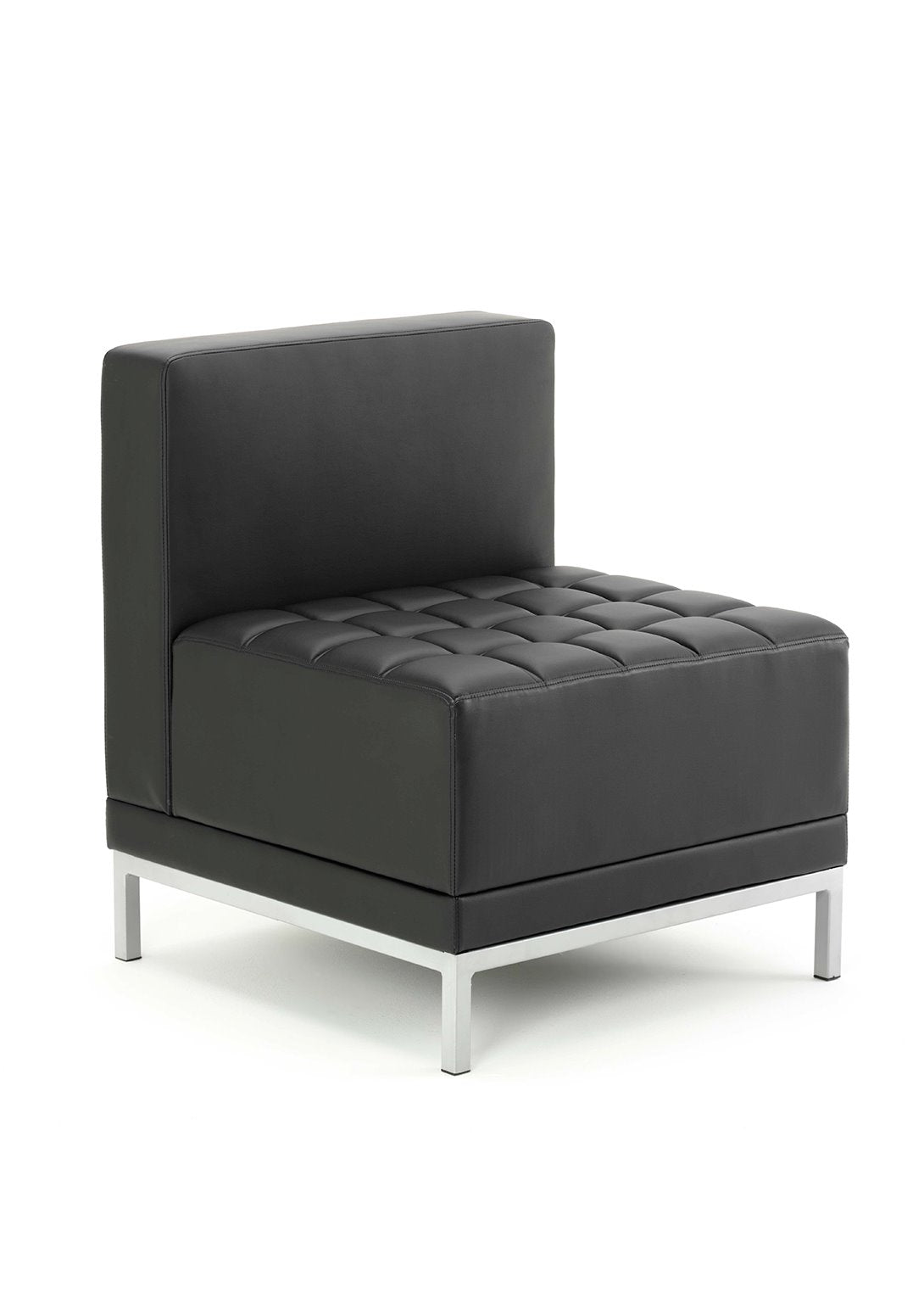 Infinity Modular Straight Back Sofa Chair Visitor Dynamic Office Solutions Black Soft Bonded Leather