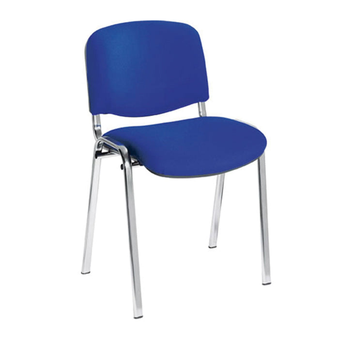Iso Stackable Meeting Chair BREAKOUT SEATING Nautilus Designs Blue Chrome 