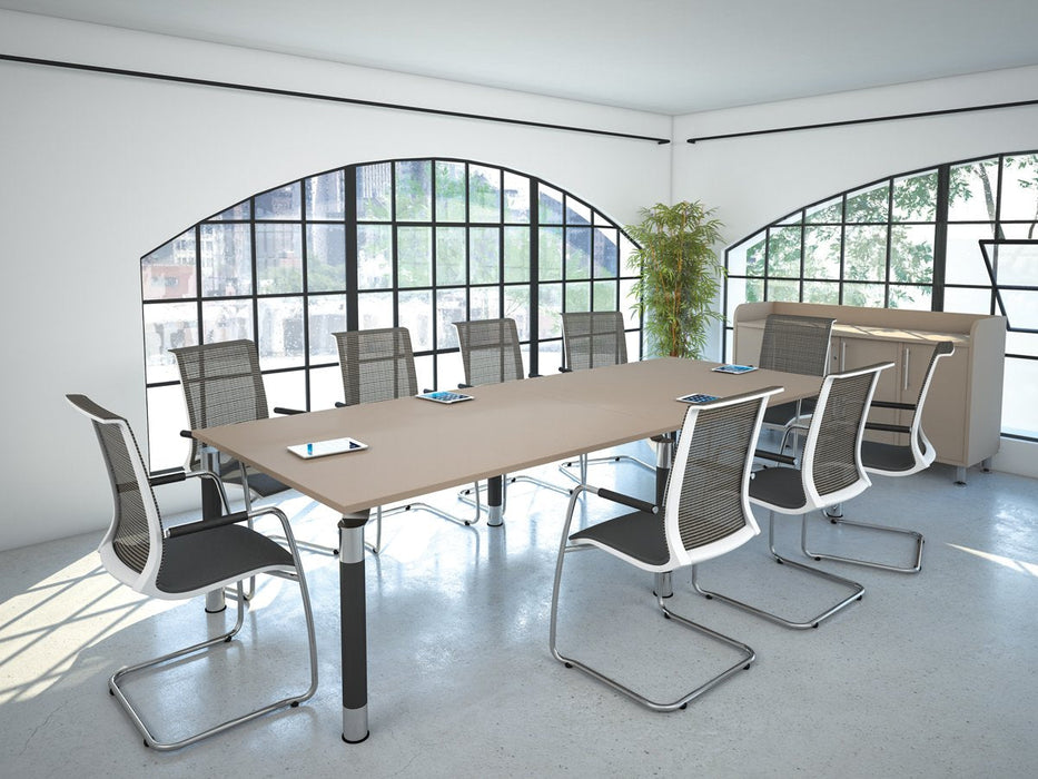 Kingston Metal Leg Rectangular Boardroom Table With Glass Upstand BOARDROOM Imperial 
