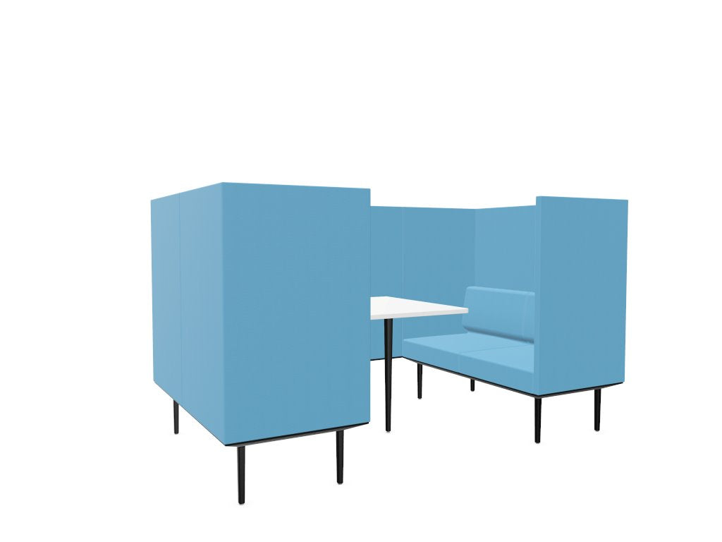 Longo 4 Person Meeting Booth Meeting Booth Actiu Black Light Blue