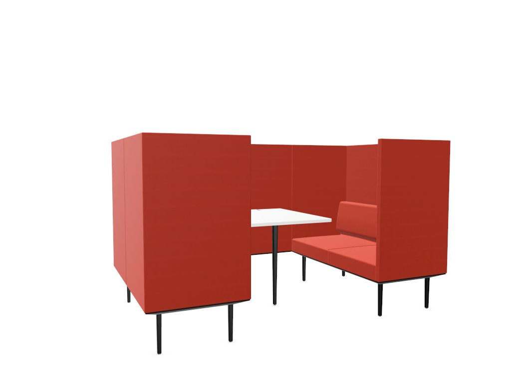 Longo 4 Person Meeting Booth Meeting Booth Actiu Black Orange