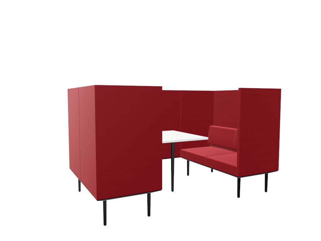 Longo 4 Person Meeting Booth Meeting Booth Actiu Black Red