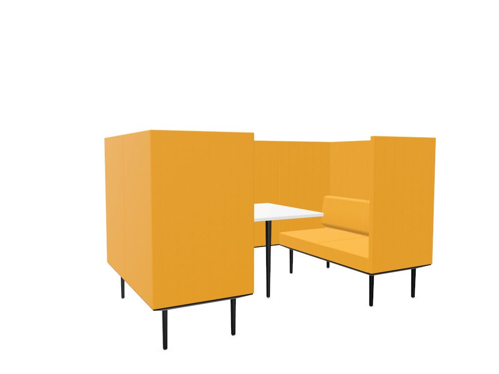 Longo 4 Person Meeting Booth Meeting Booth Actiu Black Yellow