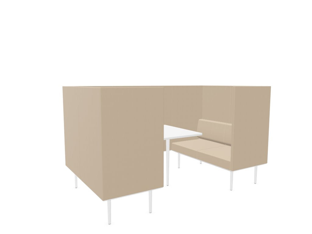 Longo 4 Person Meeting Booth Meeting Booth Actiu White Beige
