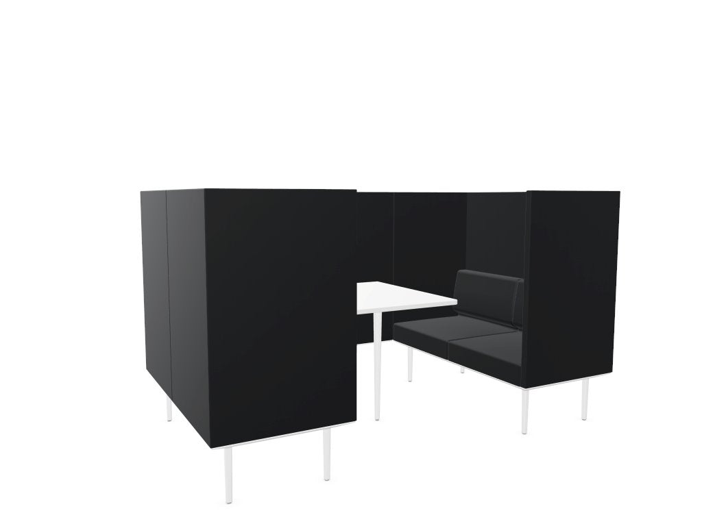 Longo 4 Person Meeting Booth Meeting Booth Actiu White Black