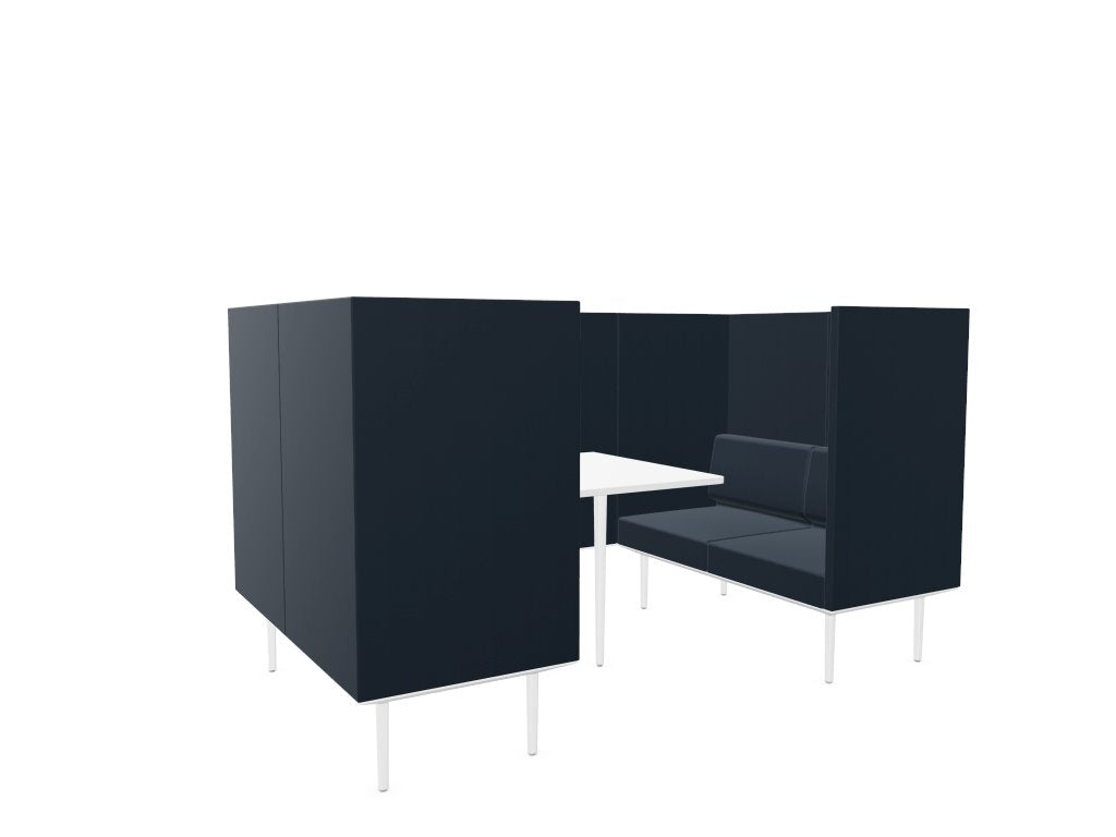 Longo 4 Person Meeting Booth Meeting Booth Actiu White Dark Blue
