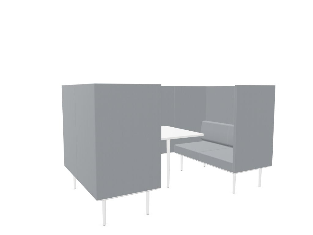 Longo 4 Person Meeting Booth Meeting Booth Actiu White Light Grey