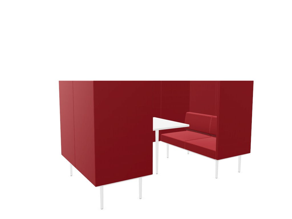 Longo 4 Person Meeting Booth Meeting Booth Actiu White Red