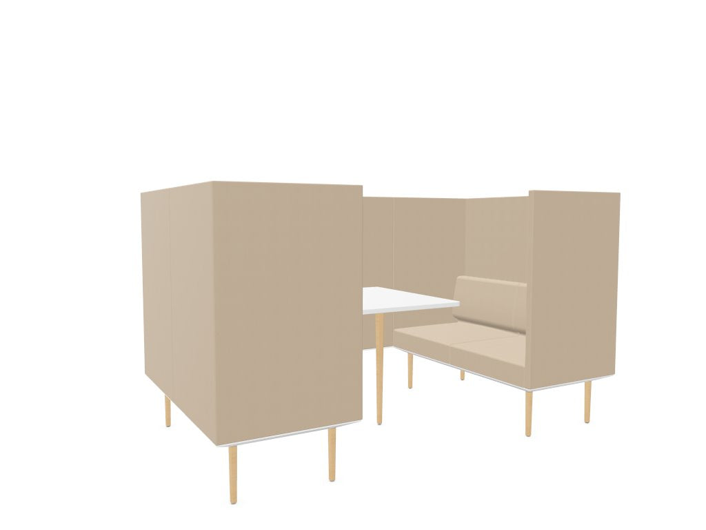 Longo 4 Person Meeting Booth Meeting Booth Actiu Wood Beige