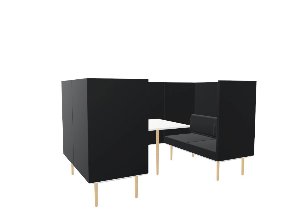 Longo 4 Person Meeting Booth Meeting Booth Actiu Wood Black