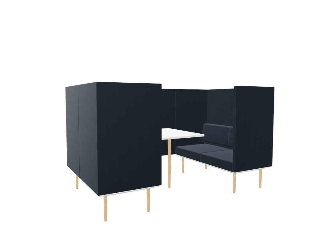 Longo 4 Person Meeting Booth Meeting Booth Actiu Wood Dark Blue
