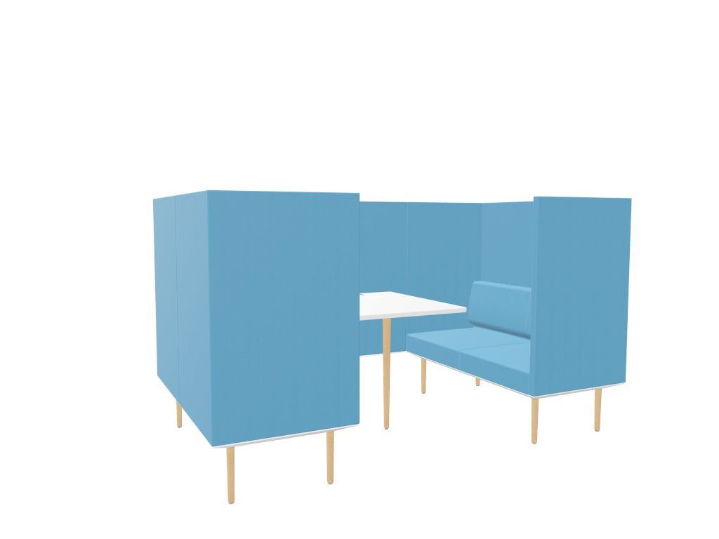Longo 4 Person Meeting Booth Meeting Booth Actiu Wood Light Blue