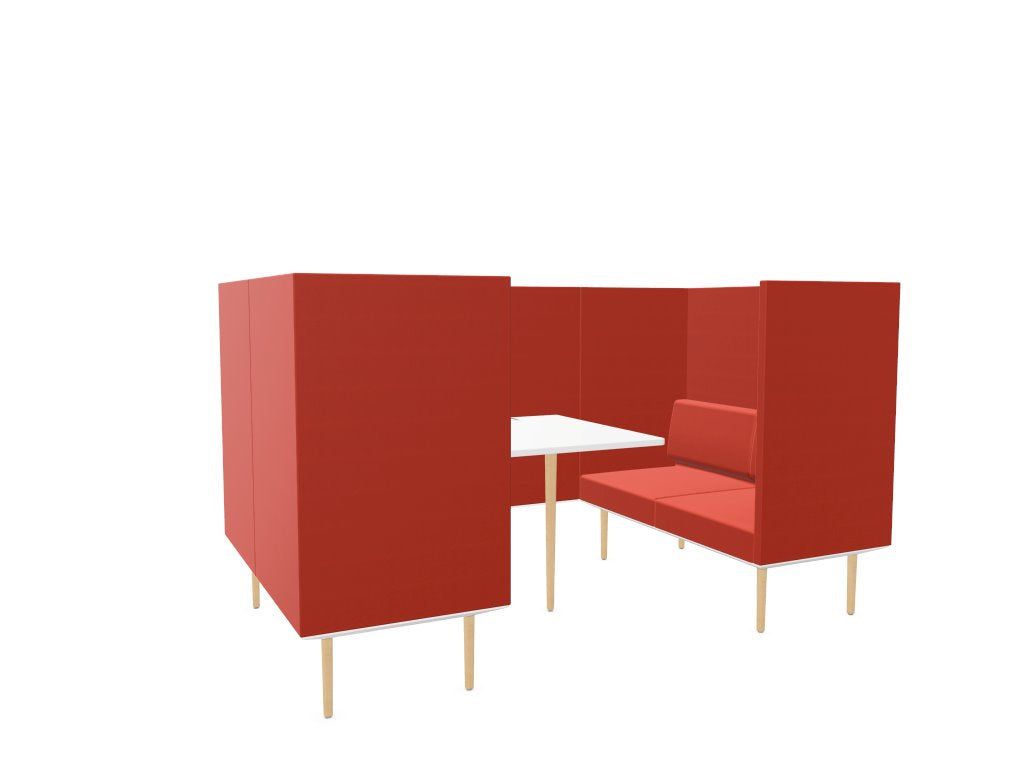 Longo 4 Person Meeting Booth Meeting Booth Actiu Wood Orange