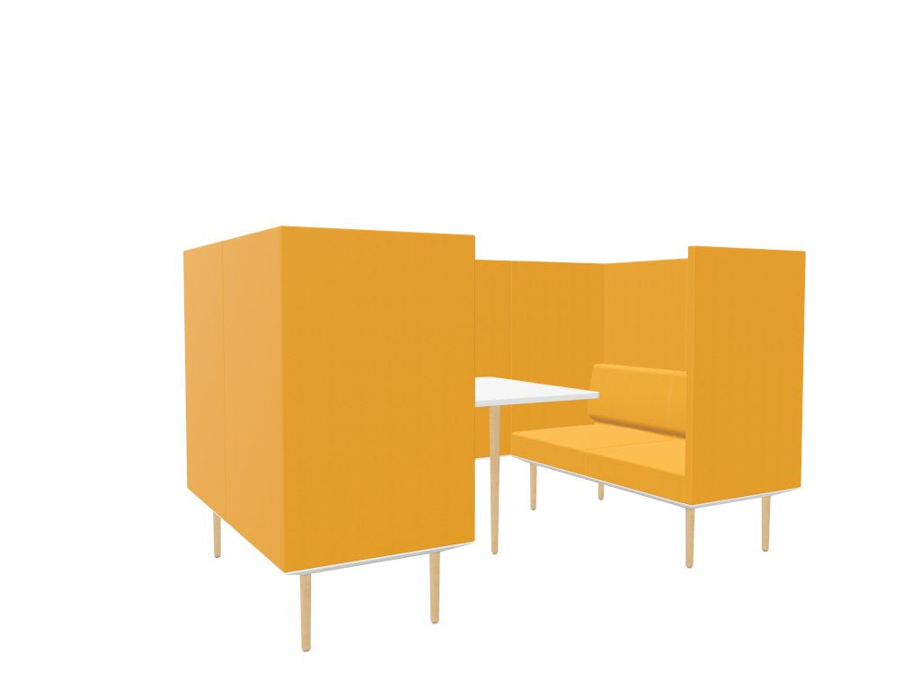 Longo 4 Person Meeting Booth Meeting Booth Actiu Wood Yellow