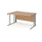 Maestro 25 cable managed leg left hand wave office desk Desking Dams Beech Silver 1400mm x 800-990mm