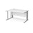 Maestro 25 cable managed leg left hand wave office desk Desking Dams White Silver 1400mm x 800-990mm