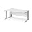 Maestro 25 cable managed leg left hand wave office desk Desking Dams White Silver 1600mm x 800-990mm