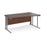 Maestro 25 cable managed leg right hand wave office desk Desking Dams Walnut Silver 1600mm x 800-990mm