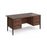 Maestro 25 H Frame straight desk with two x 3 drawer pedestals Desking Dams Walnut Black 1600mm x 800mm