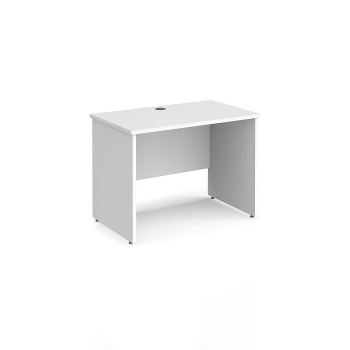 Maestro 25 panel leg narrow straight office desk Desking Dams White 1000mm x 600mm 