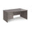 Maestro 25 Panel Leg right hand wave desk with 2 drawer pedestal Desking Dams Grey Oak 1600mm x 800-990mm 
