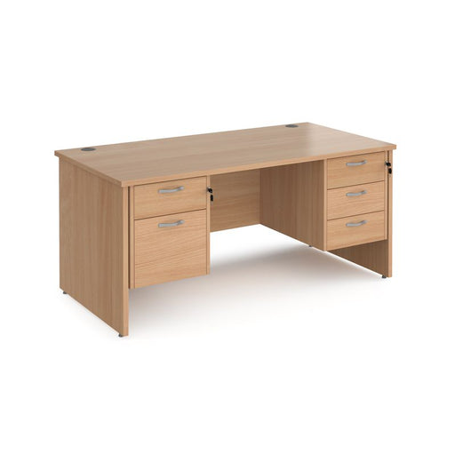 Maestro 25 Panel Leg straight desk with 2 and 3 drawer pedestals Desking Dams Beech 1600mm x 800mm 